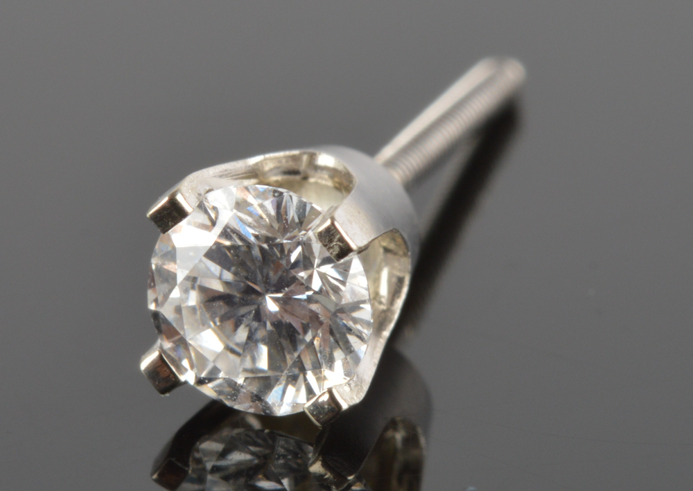 14K Solid White Gold 0.50 CTW Diamond Stud Earrings