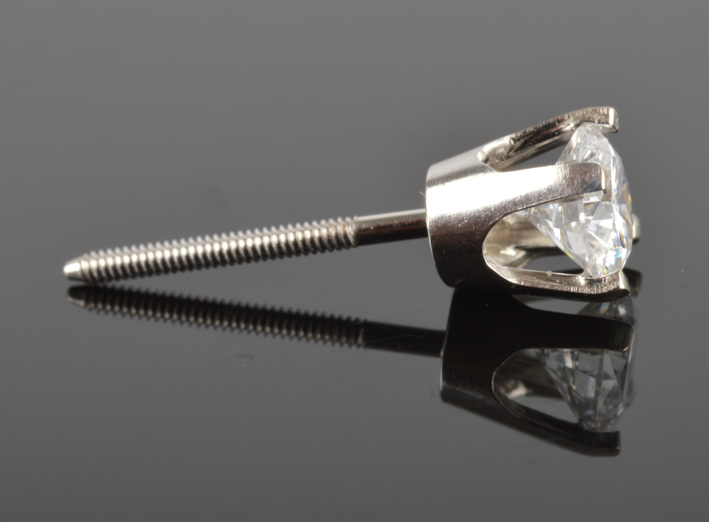 14K Solid White Gold 0.50 CTW Diamond Stud Earrings