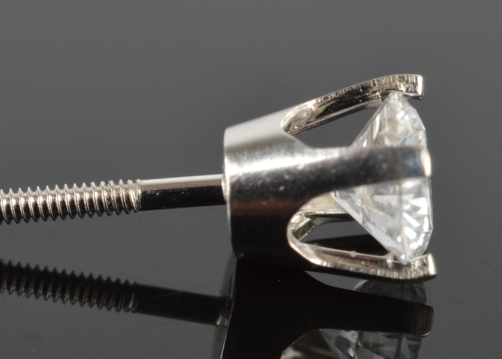 14K Solid White Gold 0.50 CTW Diamond Stud Earrings