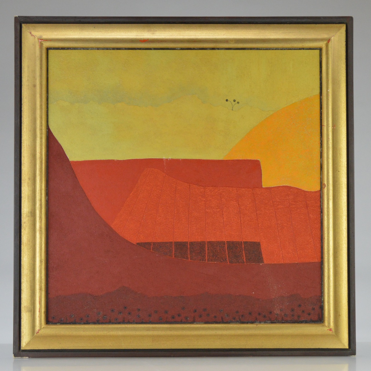 Framed Textured Fantastic Landscape Painting