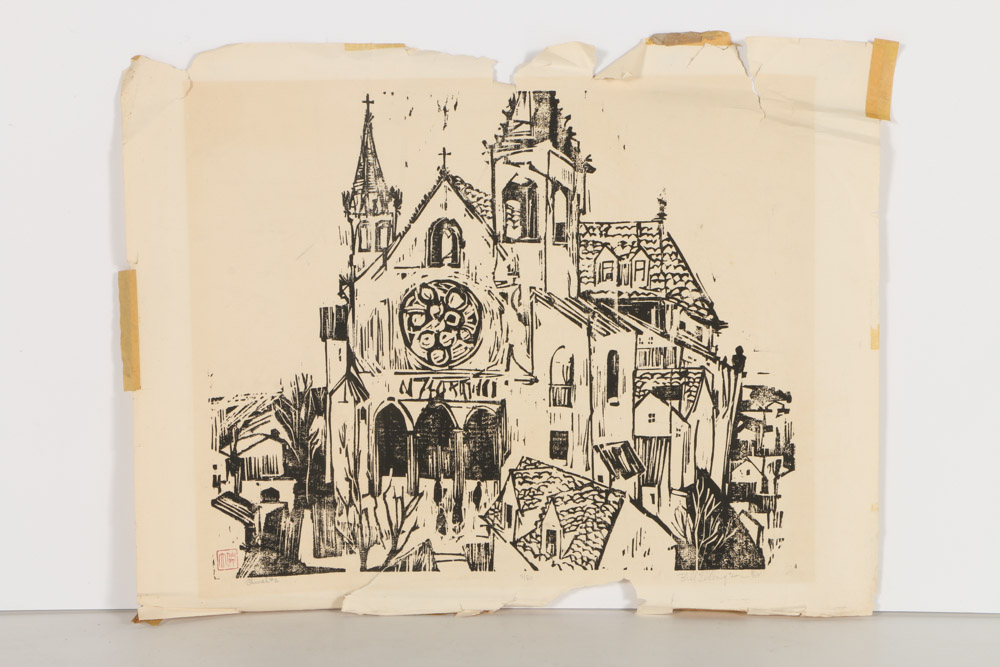 Set of Pressings Including a Bill Ellingson Woodcut