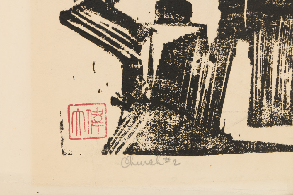 Set of Pressings Including a Bill Ellingson Woodcut