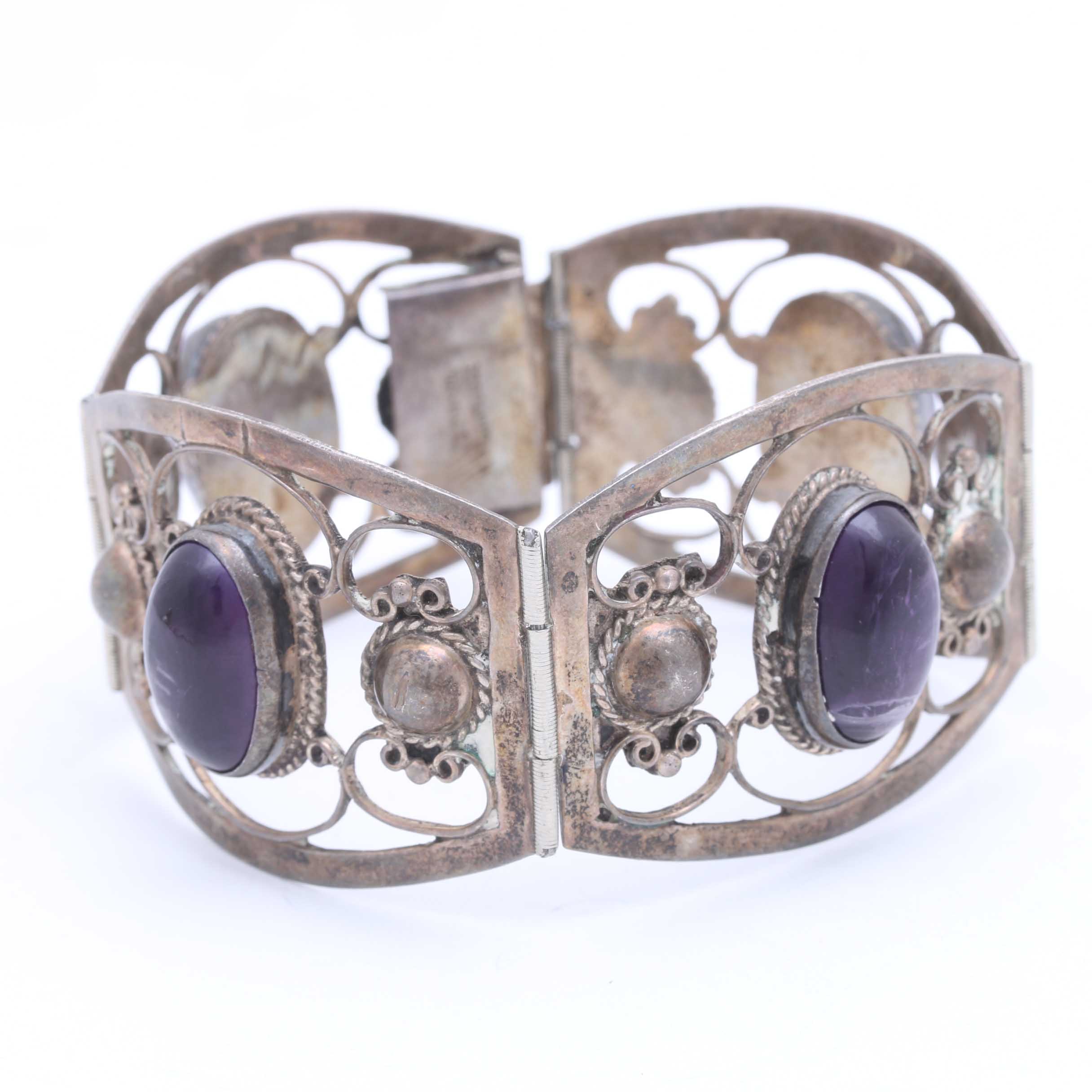 Sterling Silver Bracelets with Amethyst and Topaz