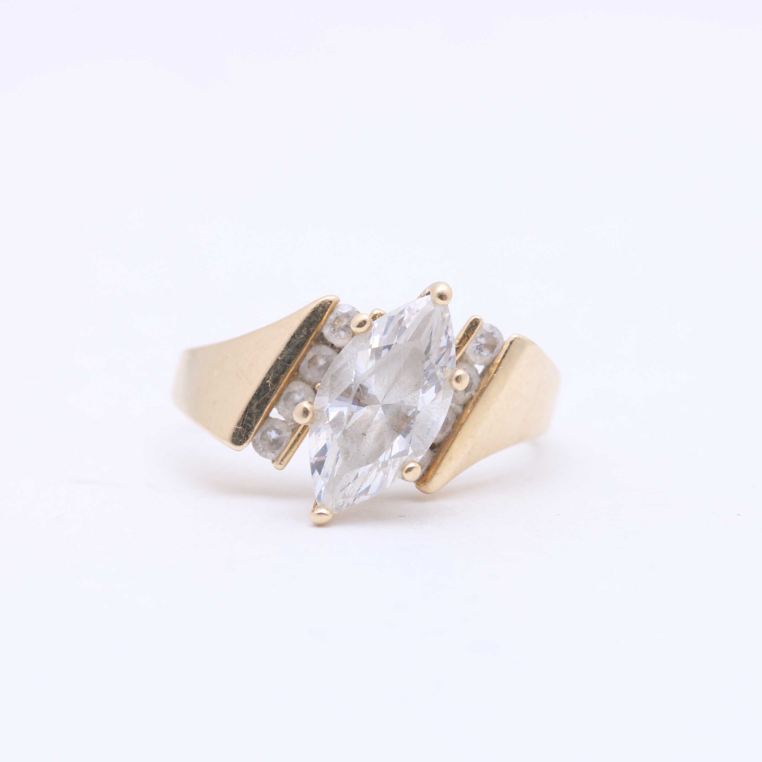 14K Yellow Gold Cubic Zirconia Ring