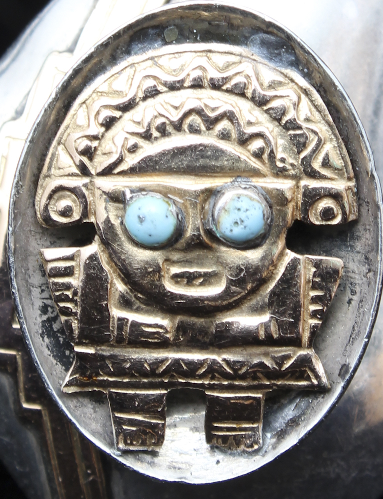 Mixed Metal Aztec Motif Ring