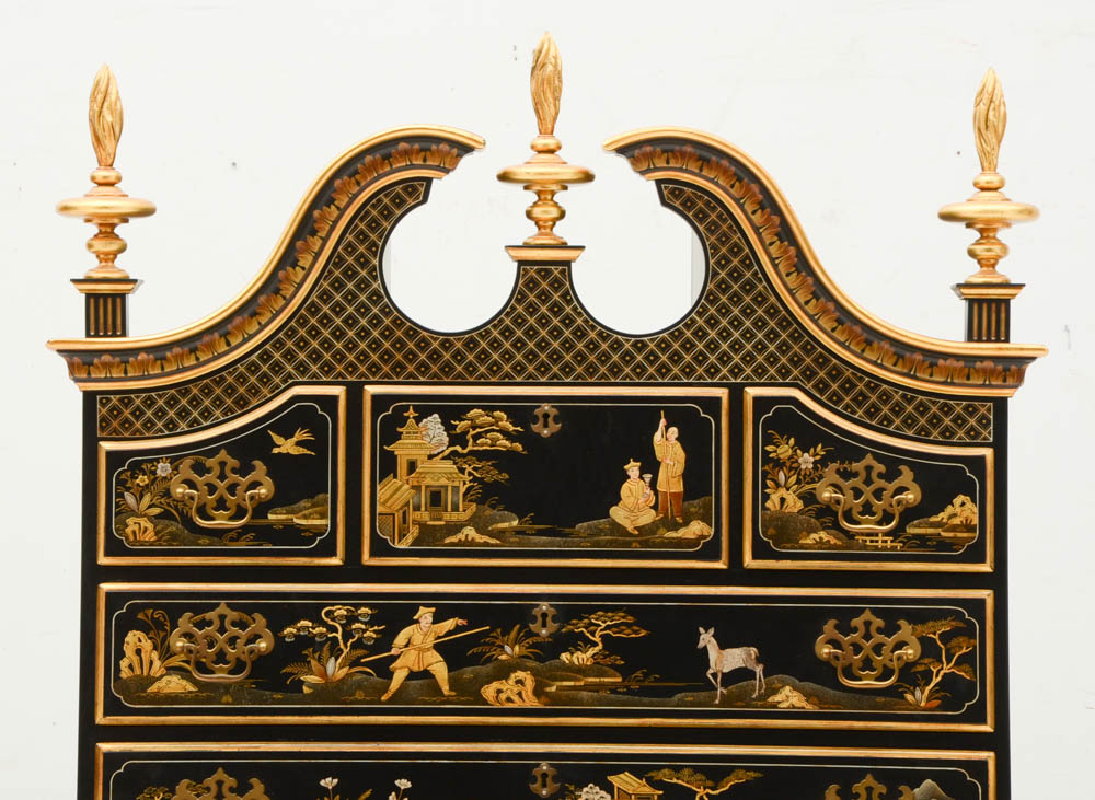 Chinoiserie Queen Anne Style Highboy by Kindel Furniture