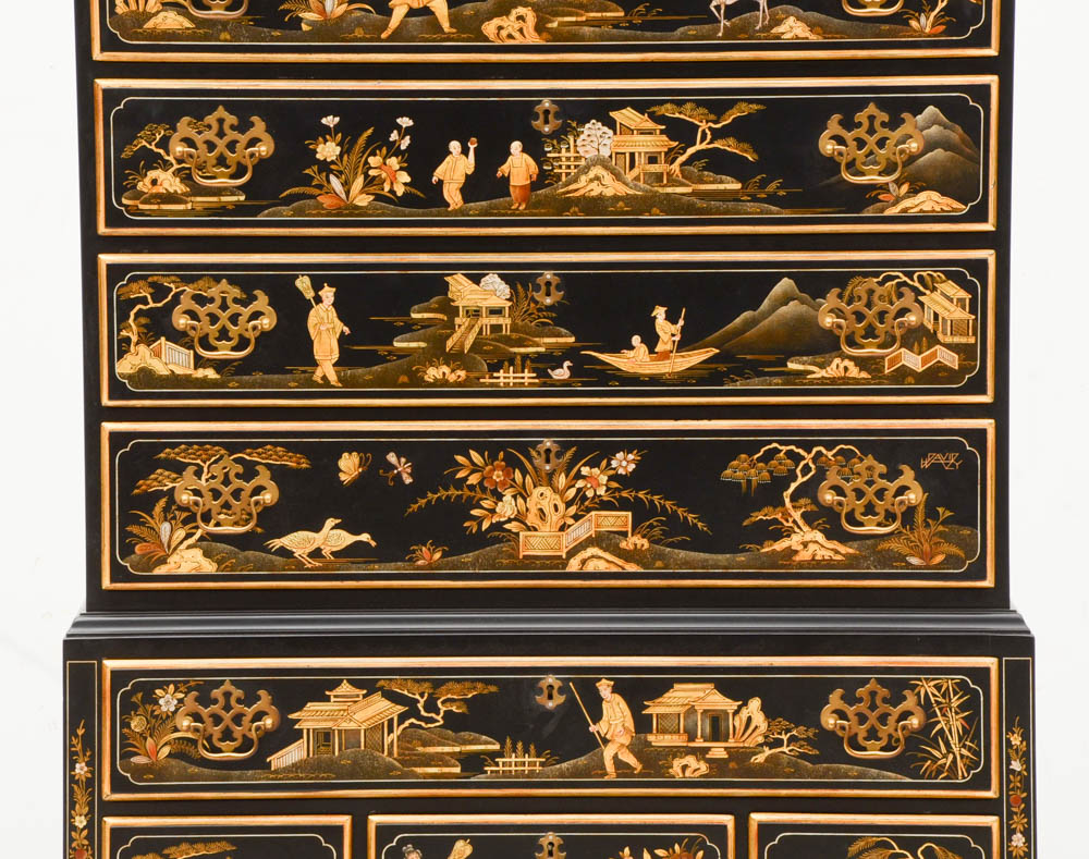 Chinoiserie Queen Anne Style Highboy by Kindel Furniture