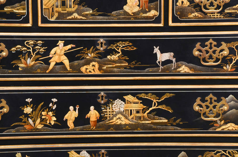 Chinoiserie Queen Anne Style Highboy by Kindel Furniture