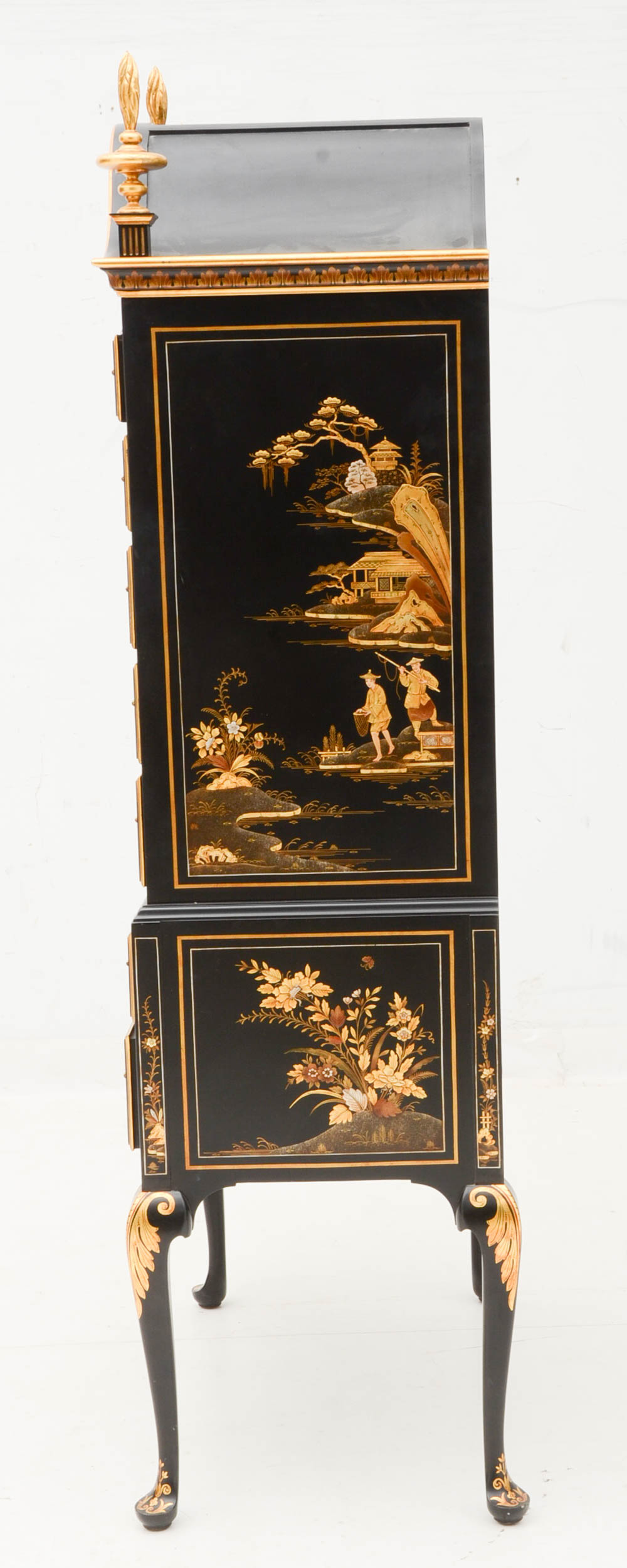 Chinoiserie Queen Anne Style Highboy by Kindel Furniture