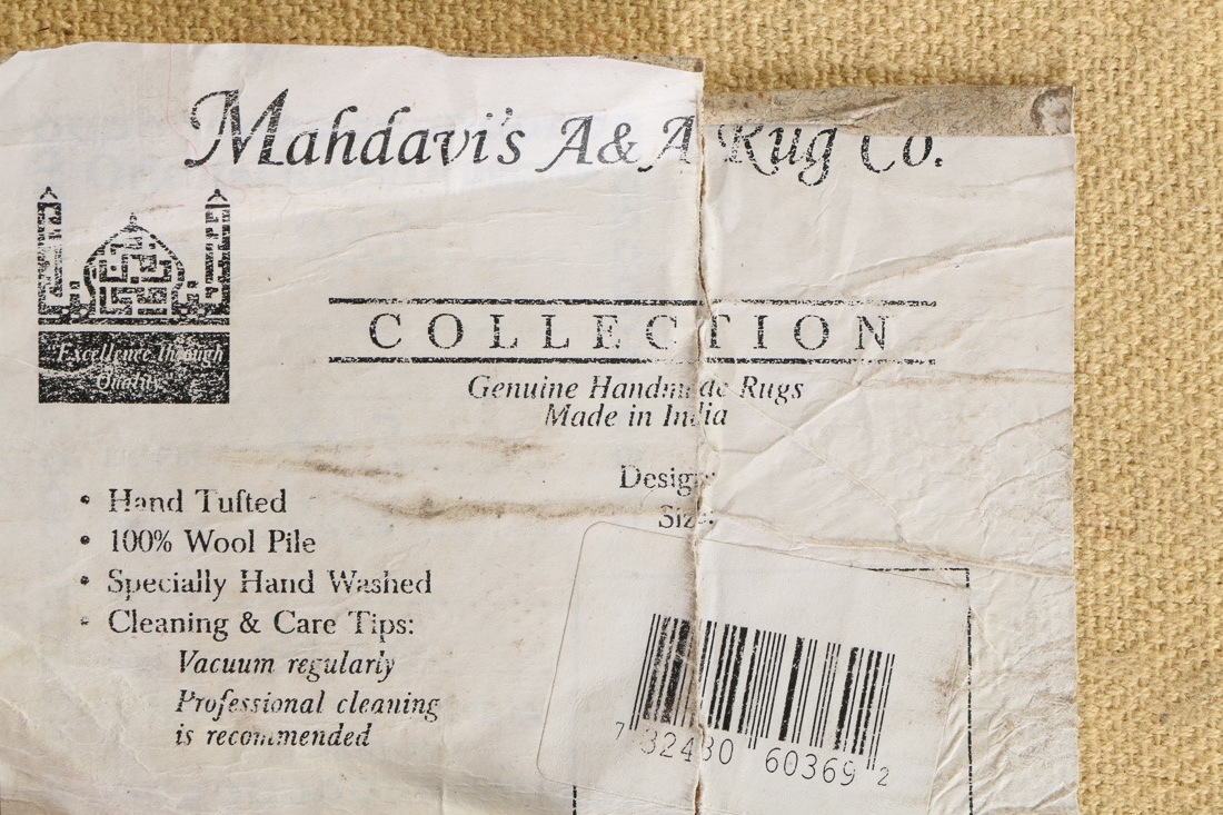 Hand-Tufted Mahdavi Indian Wool Rug