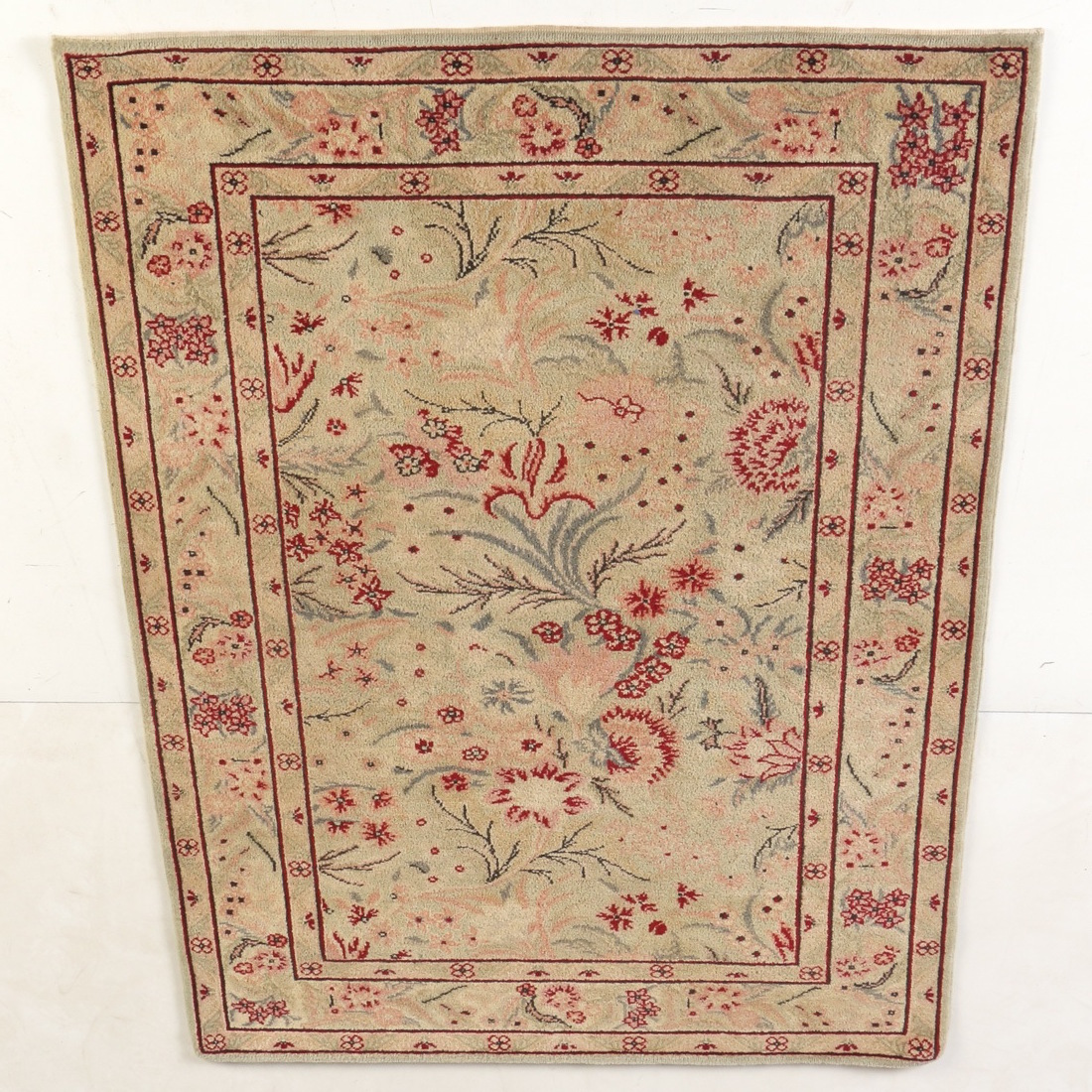 Vintage Hand Knotted Floral Area Rug