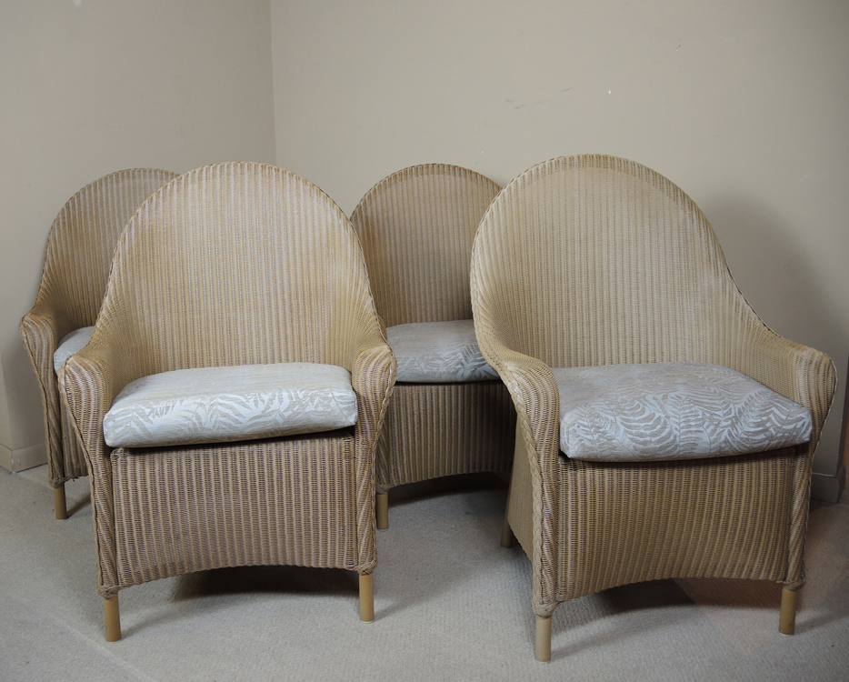 Lloyd Flanders Set of Four Wicker Chairs