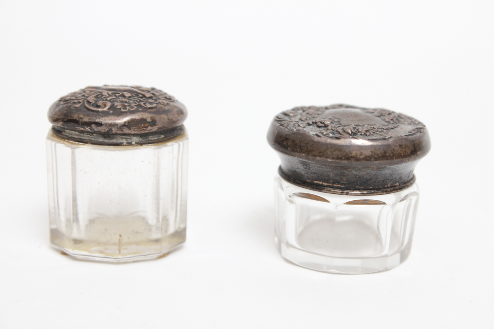 Victorian Cut Glass Lay Down Perfume Bottles and Tear Catchers