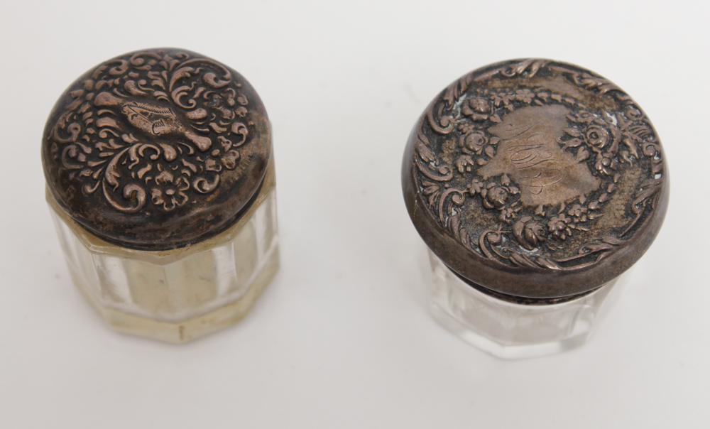 Victorian Cut Glass Lay Down Perfume Bottles and Tear Catchers