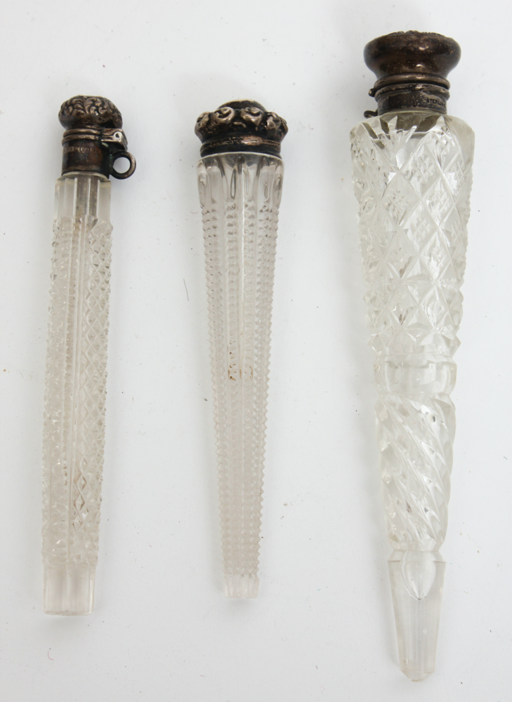 Victorian Cut Glass Tear Catchers and Perfume Bottles