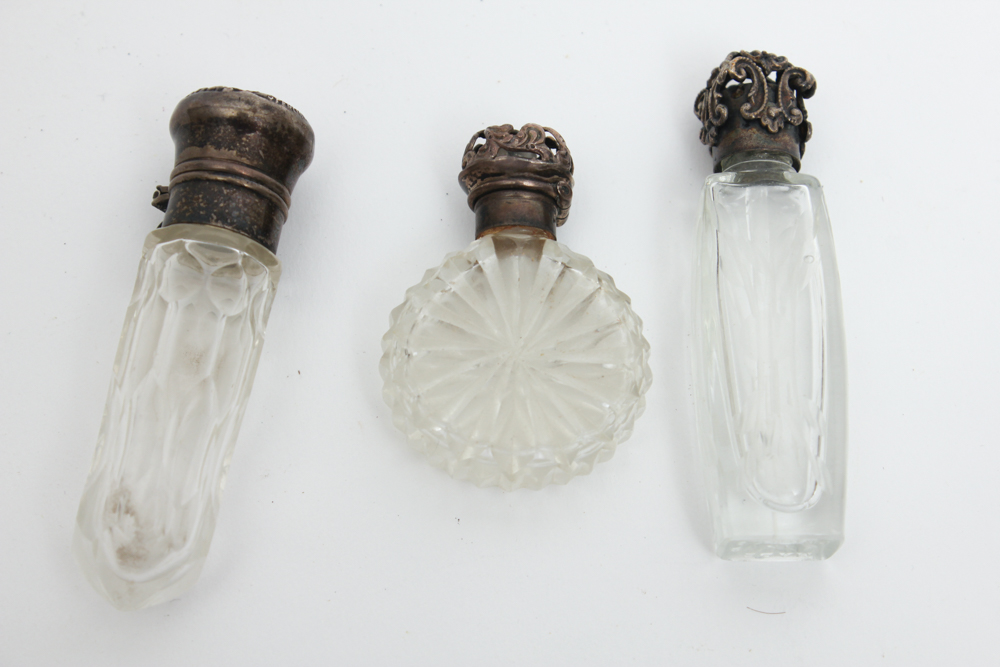 Victorian Cut Glass Tear Catchers and Perfume Bottles