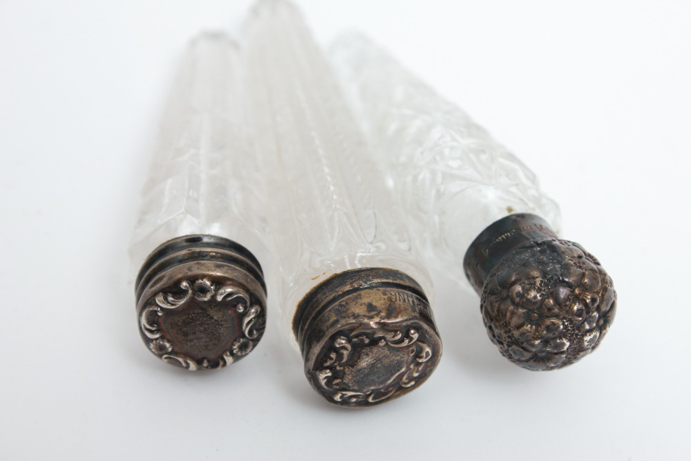 Victorian Cut Glass Tear Catchers and Perfume Bottles