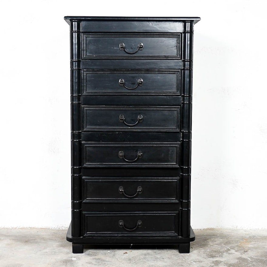 Black Painted Lingerie Chest of Drawers