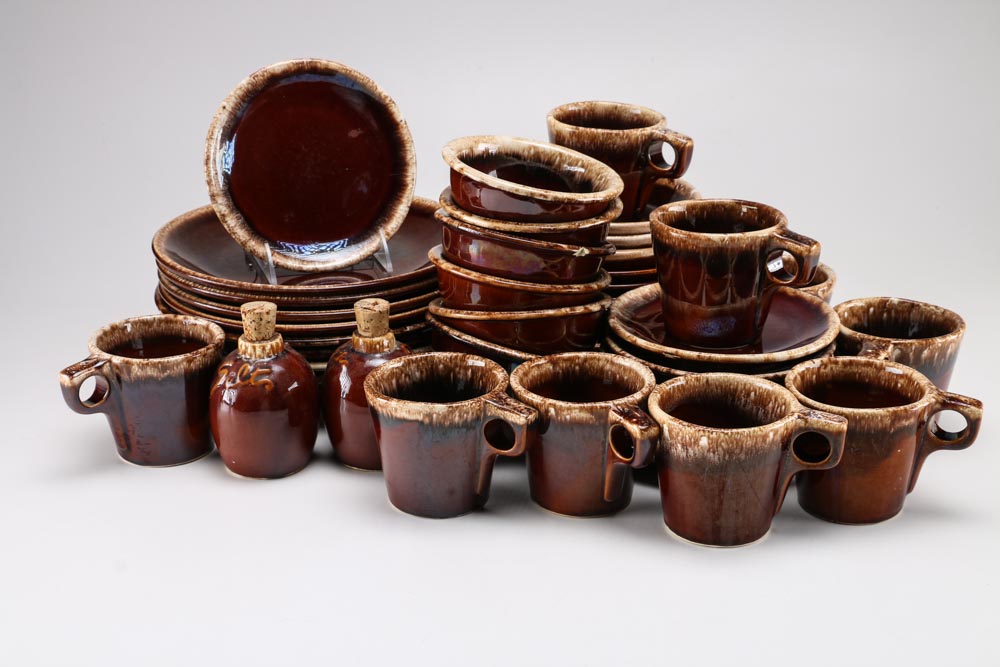 Circa 1970s Hull "Brown Drip" Stoneware