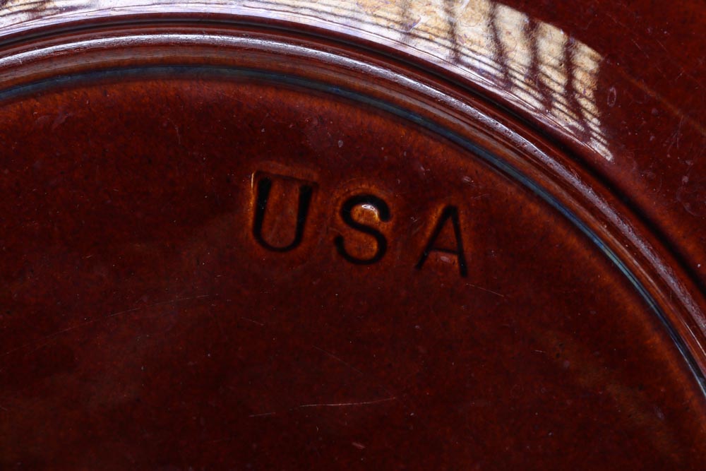 Circa 1970s Hull "Brown Drip" Stoneware