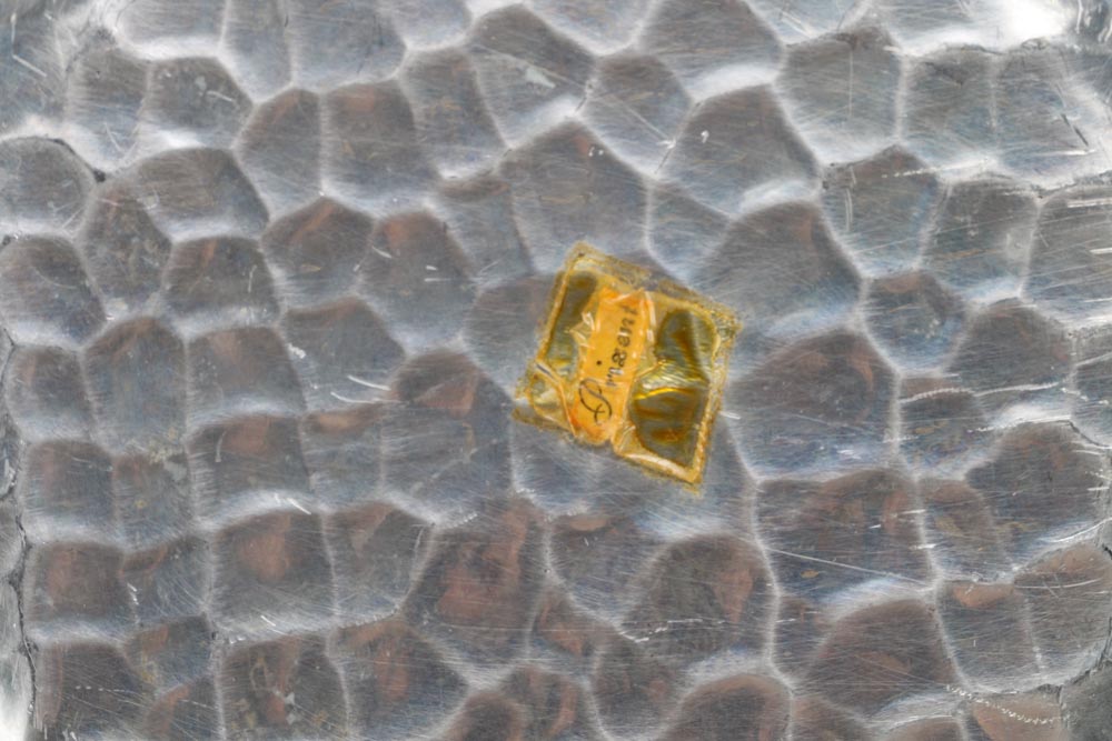 Vintage Hammered Aluminum Tray with Daisies