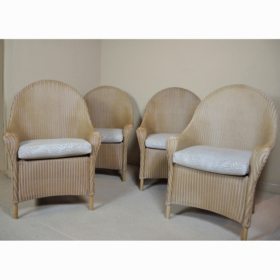 Lloyd Flanders Set of Four Wicker Chairs