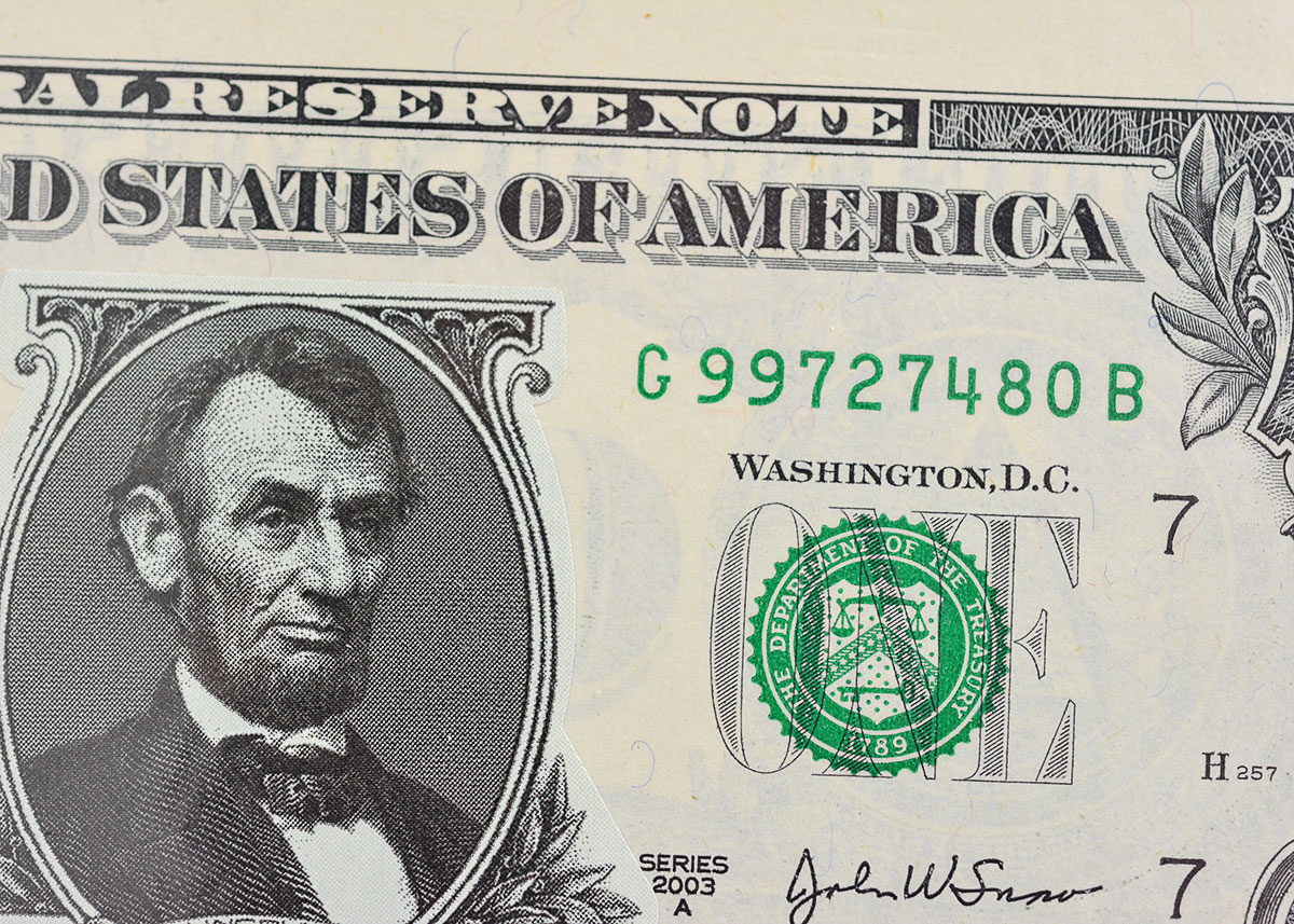 Mount Rushmore Collectors Commemorative Uncut One Dollar Bill Sheet