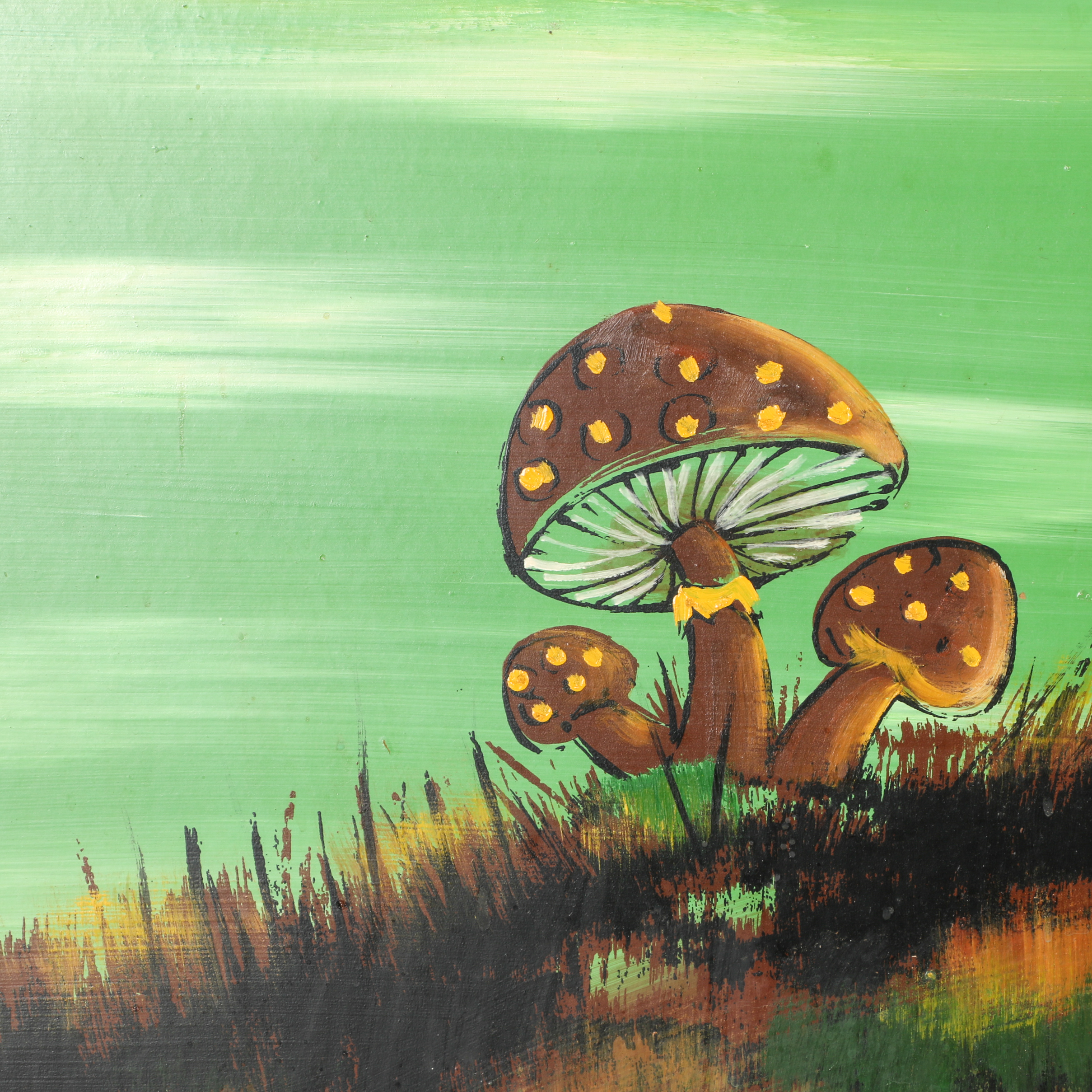 C. Roberts Original Signed Pop Art Painting of Mushrooms