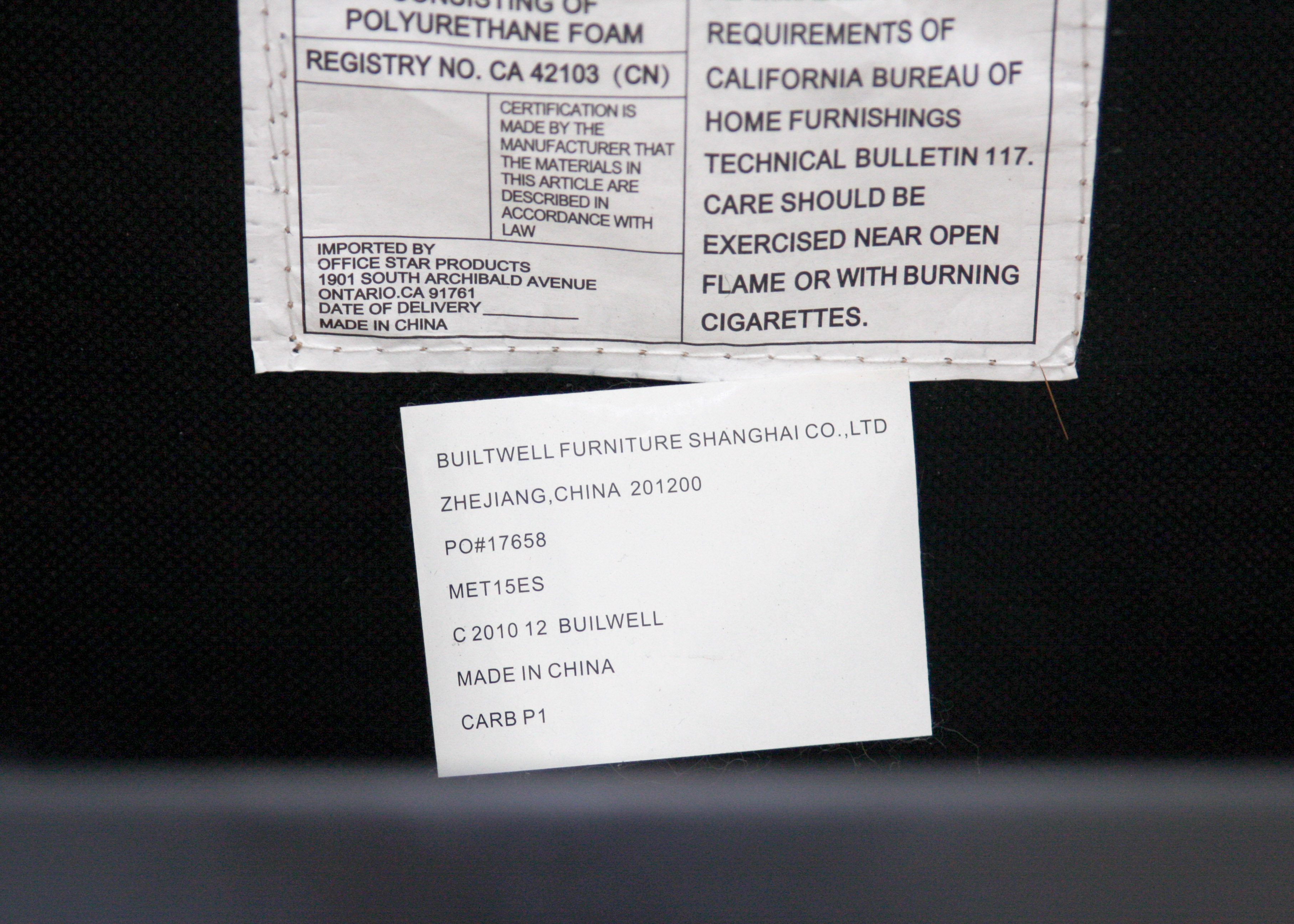 Brown Leatherette and Wood Ottoman