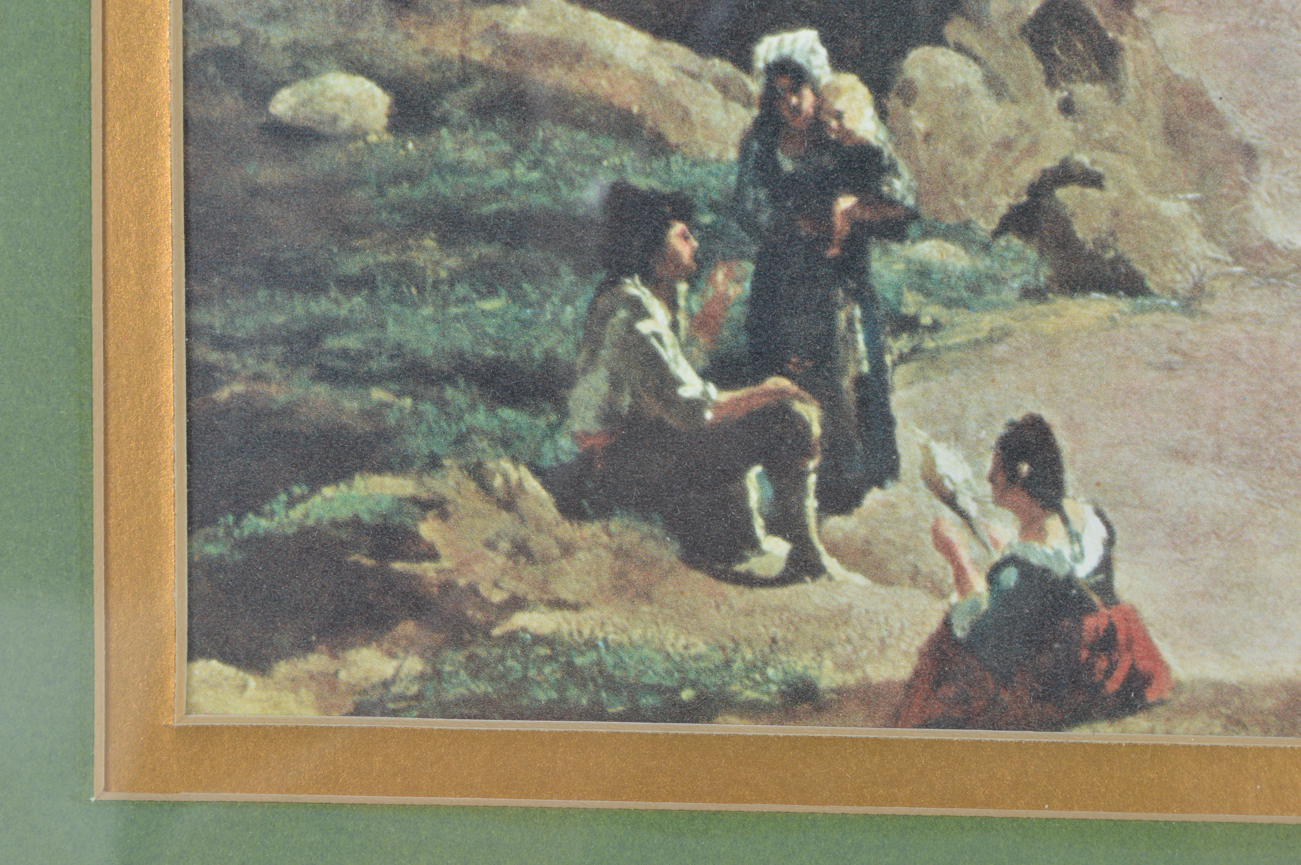 Framed Offset Lithograph of a Landscape after the Manner of Claude Lorrain