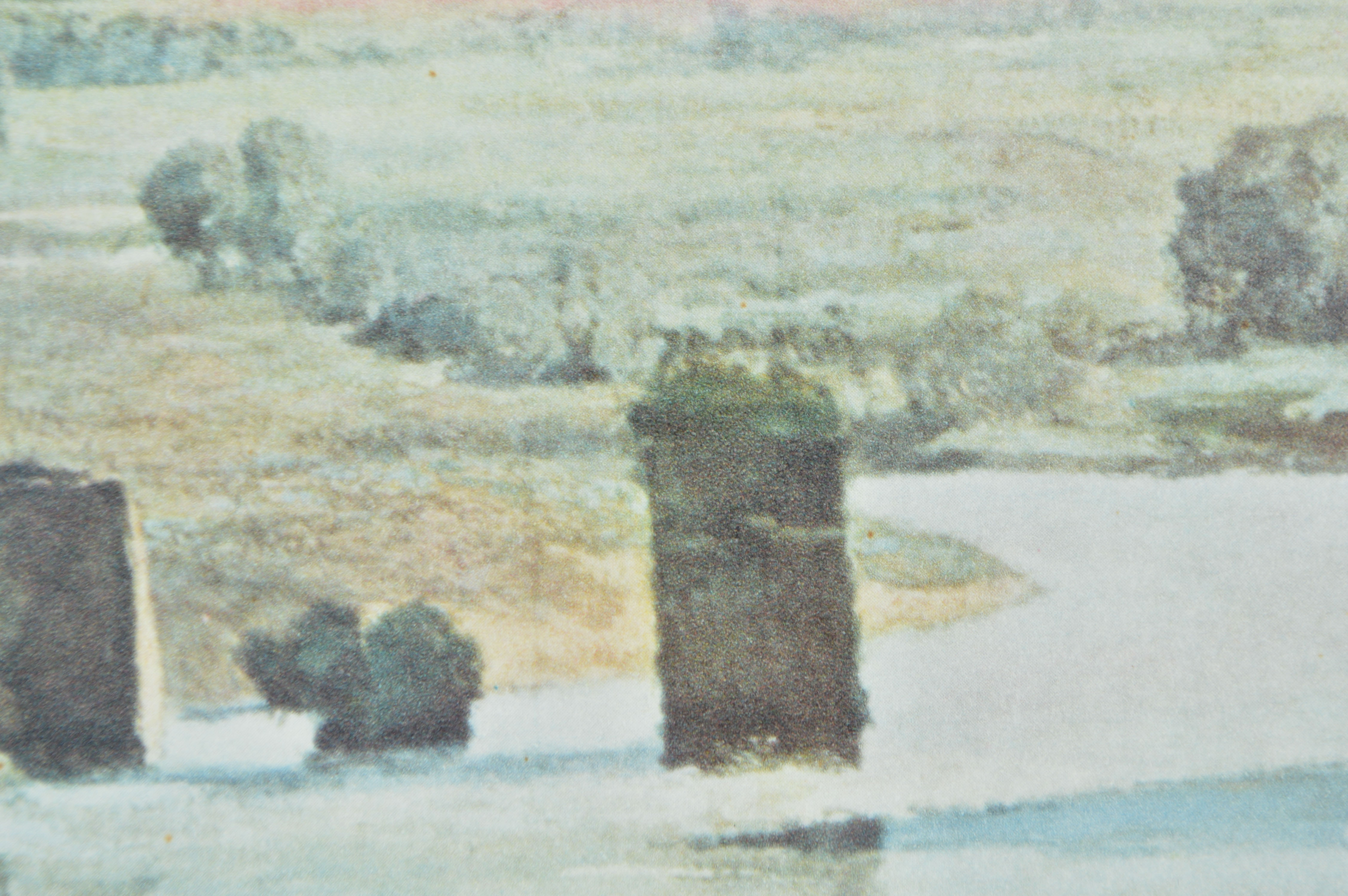 Framed Offset Lithograph of a Landscape after the Manner of Claude Lorrain