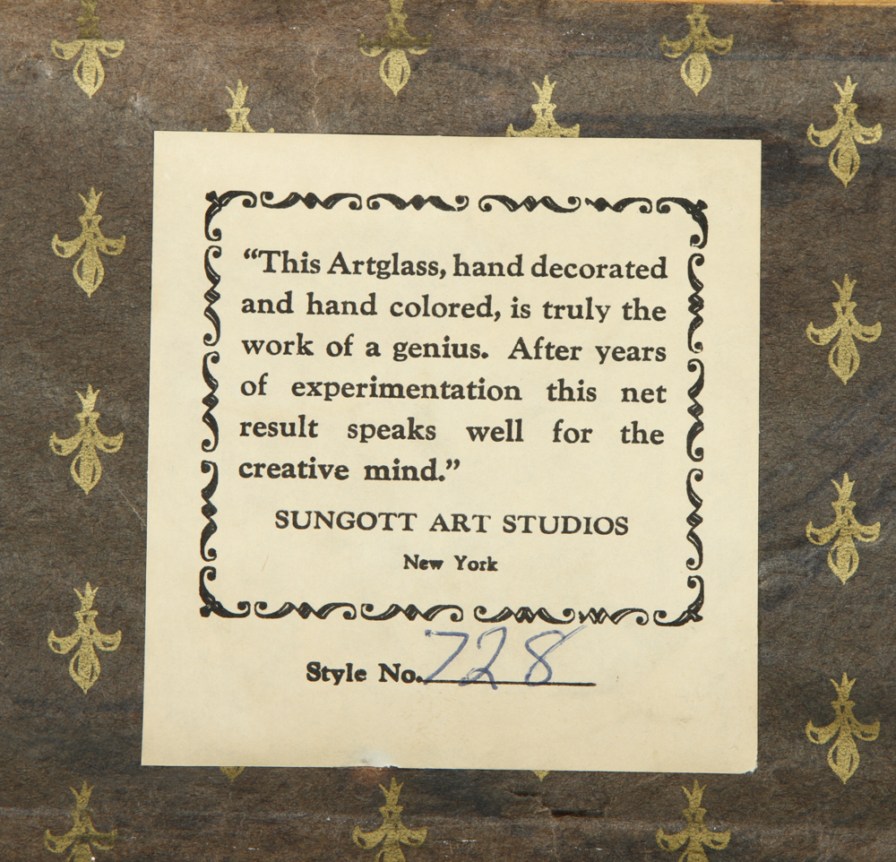 Vintage Sungott Art Studios Framed Art Glass