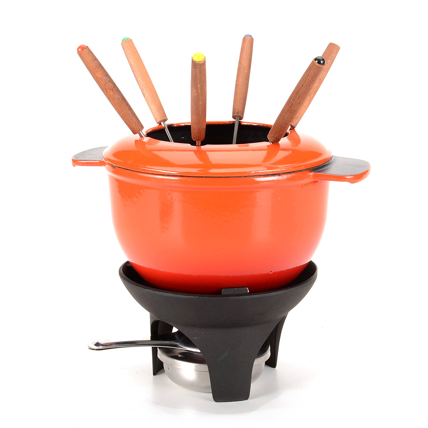 French Enameled Cast Iron Fondue Pot