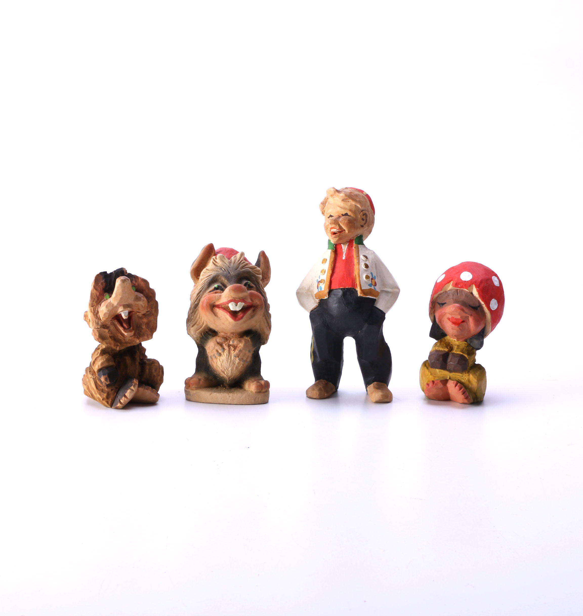 Hand Carved Norwegian Henning Folk Art Figurines