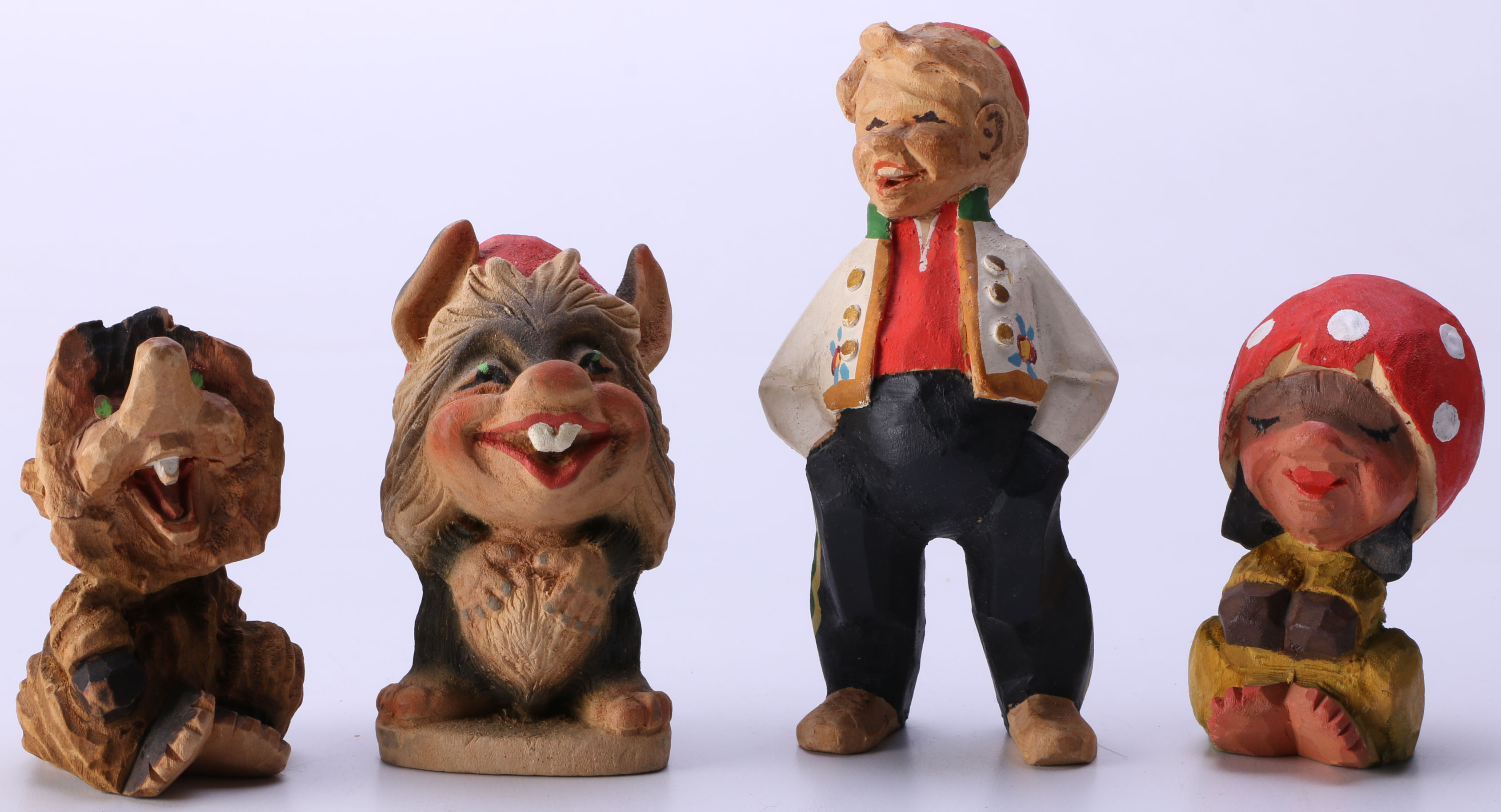 Hand Carved Norwegian Henning Folk Art Figurines