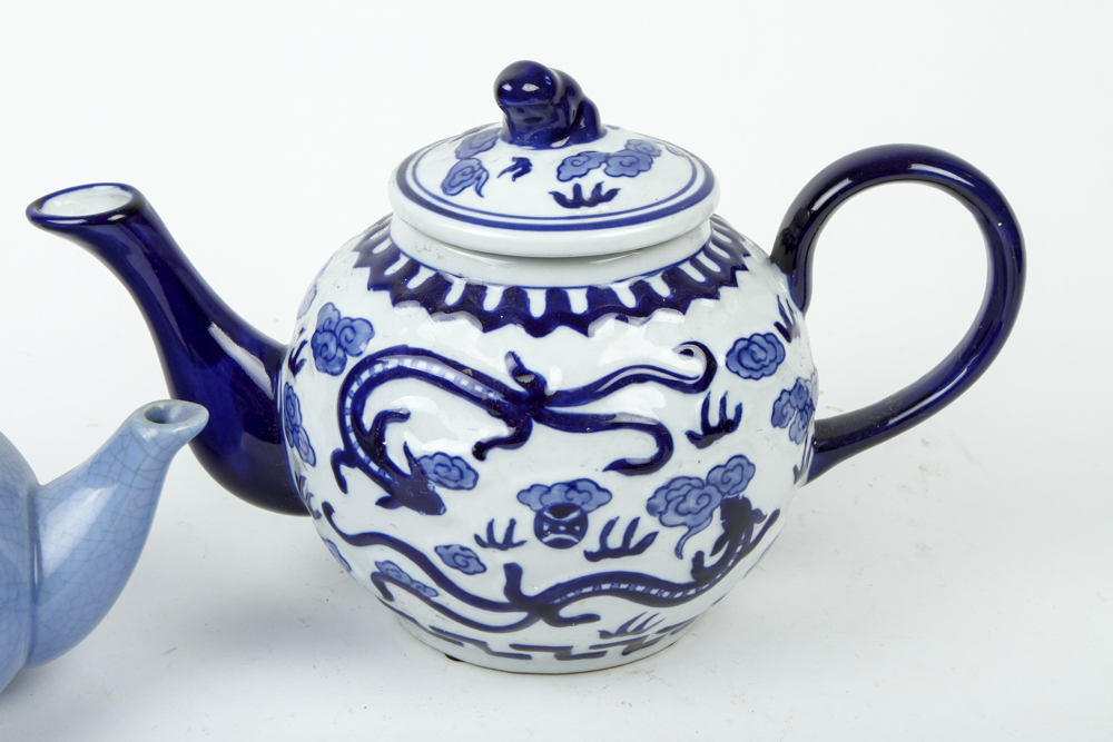 Assortment of Vintage Tea Pots and China