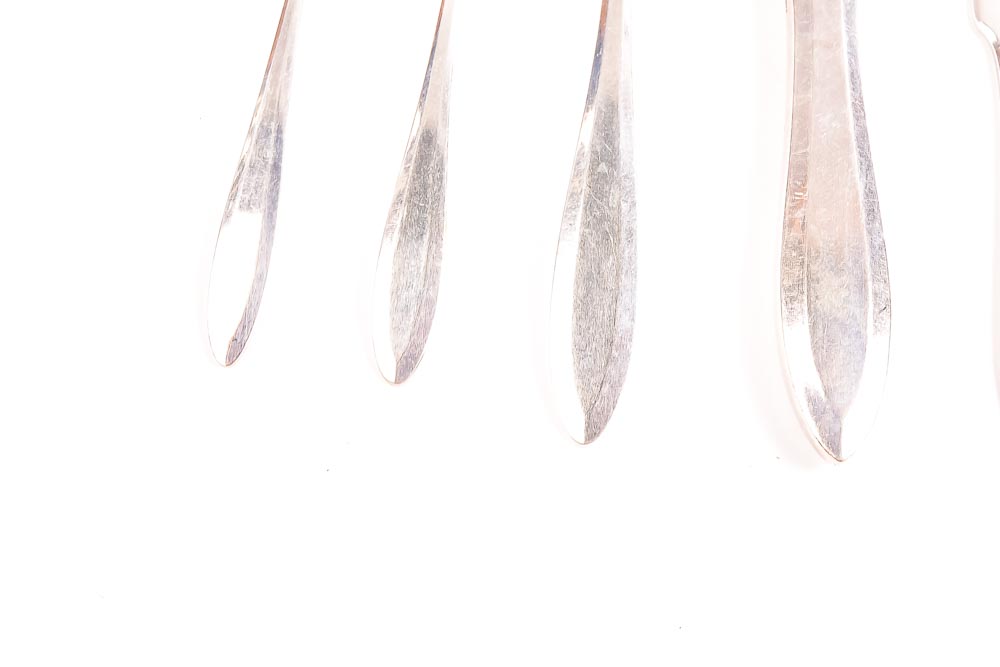 Oneida Community Silver Plate Flatware Set in Wood Storage Box