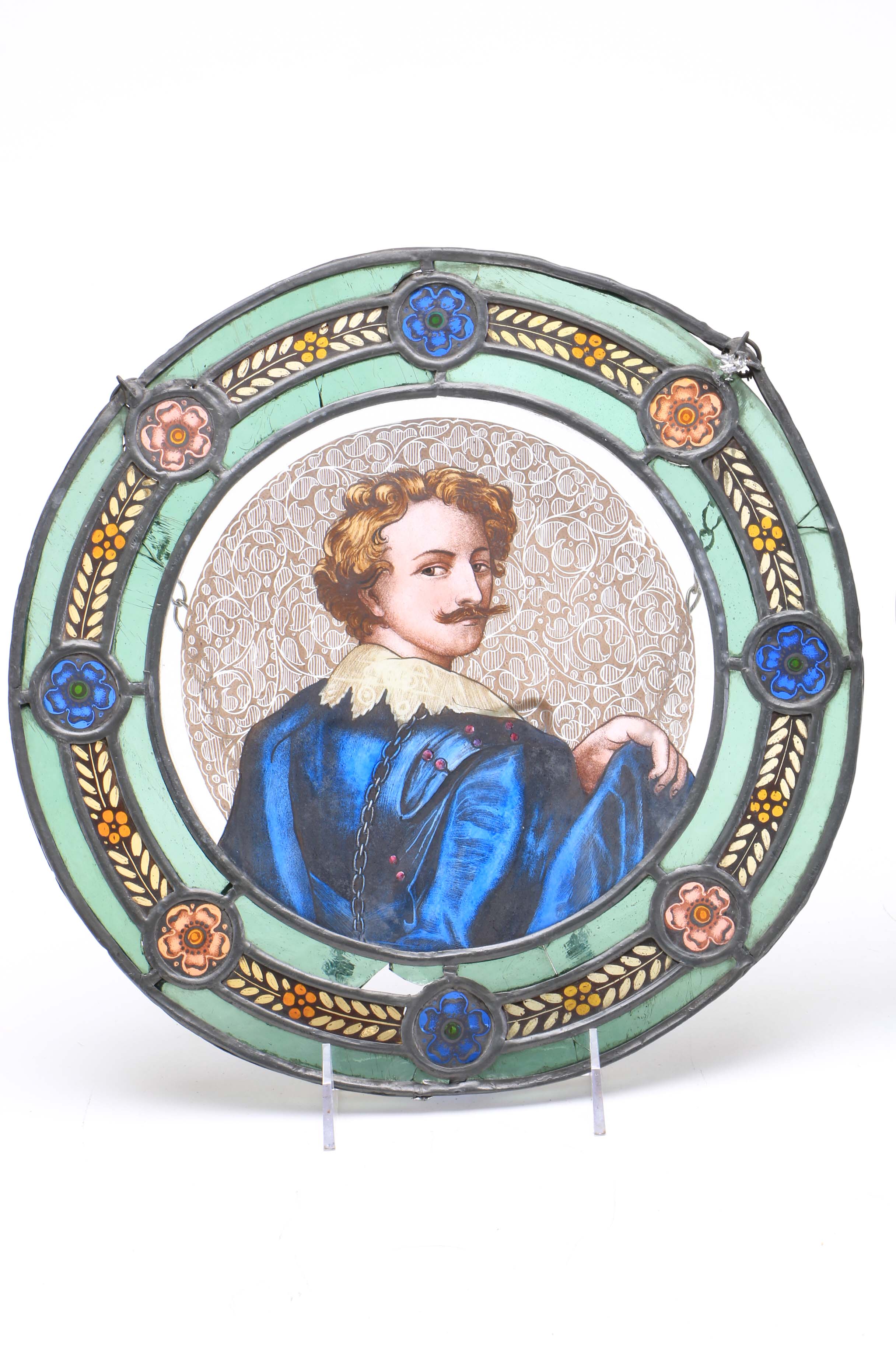 Pair of Antique Stained Glass Suncatchers