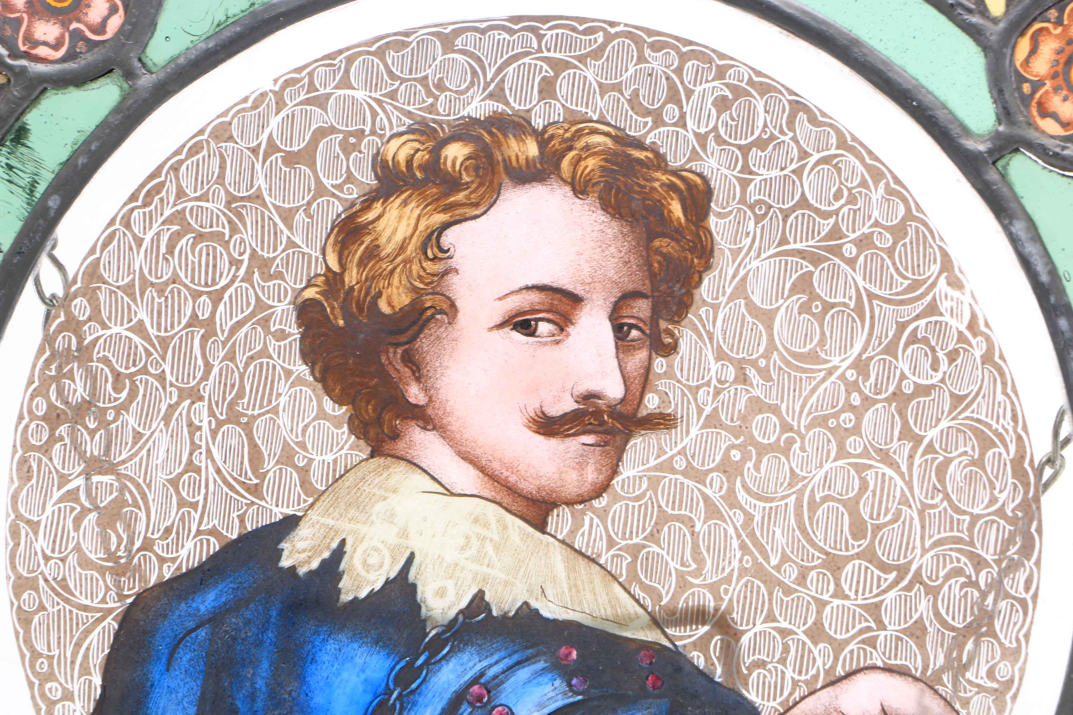 Pair of Antique Stained Glass Suncatchers