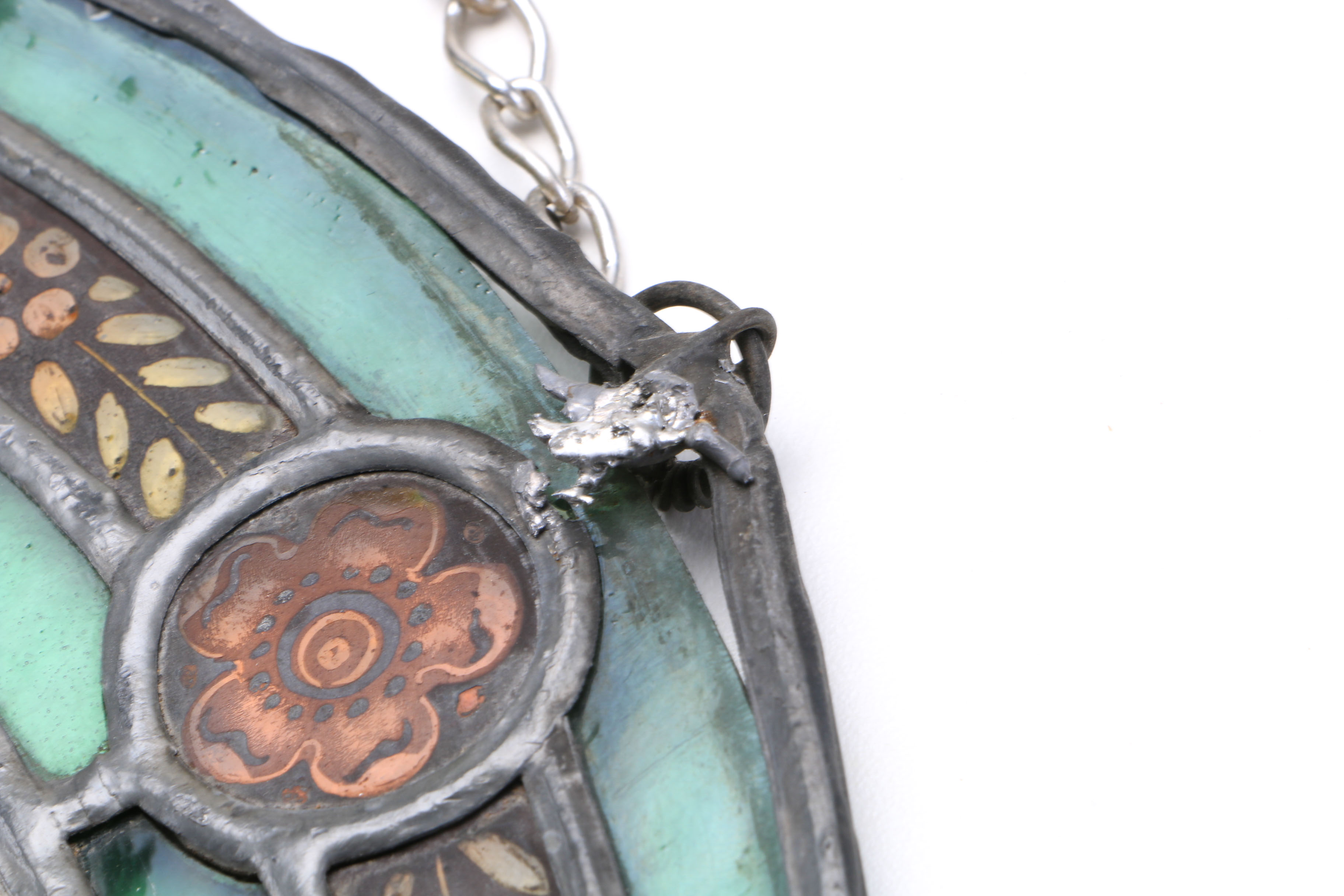 Pair of Antique Stained Glass Suncatchers