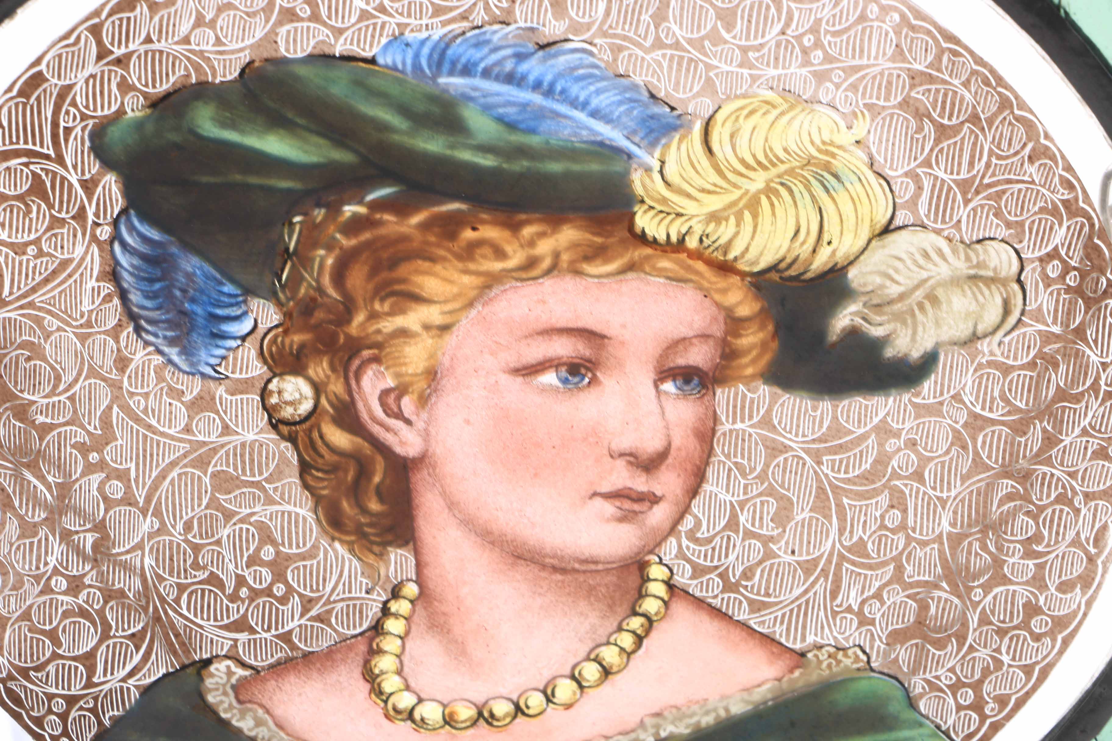 Pair of Antique Stained Glass Suncatchers