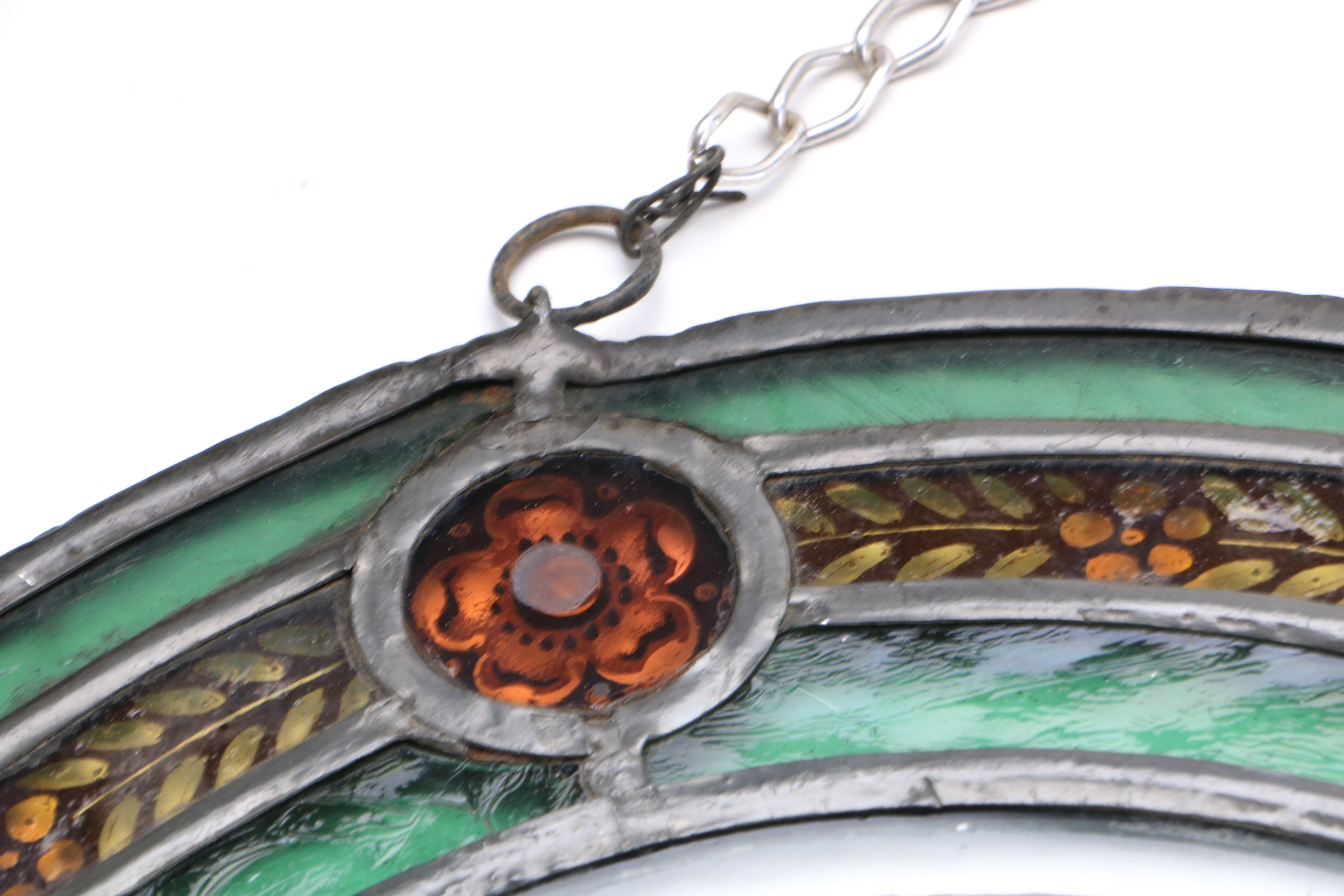 Pair of Antique Stained Glass Suncatchers