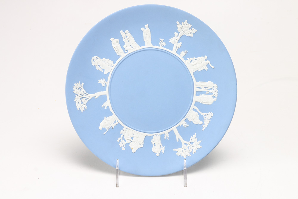 Set of "Jasper Classic White on Blue" Wedgwood China