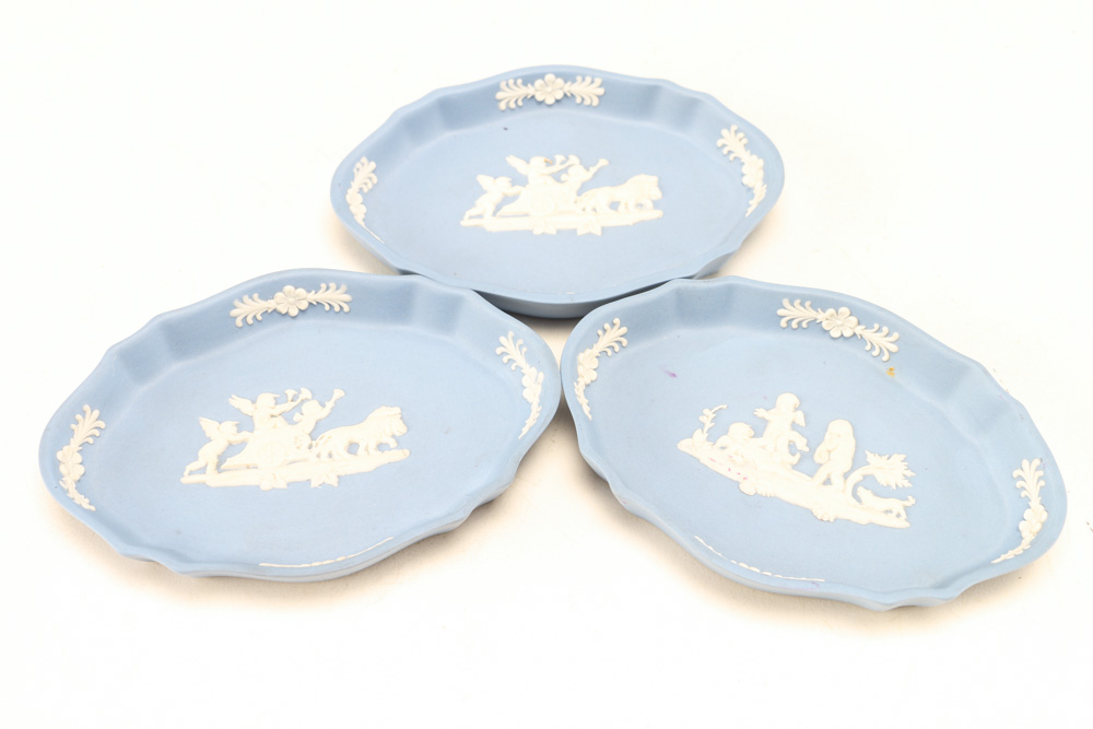 Set of "Jasper Classic White on Blue" Wedgwood China