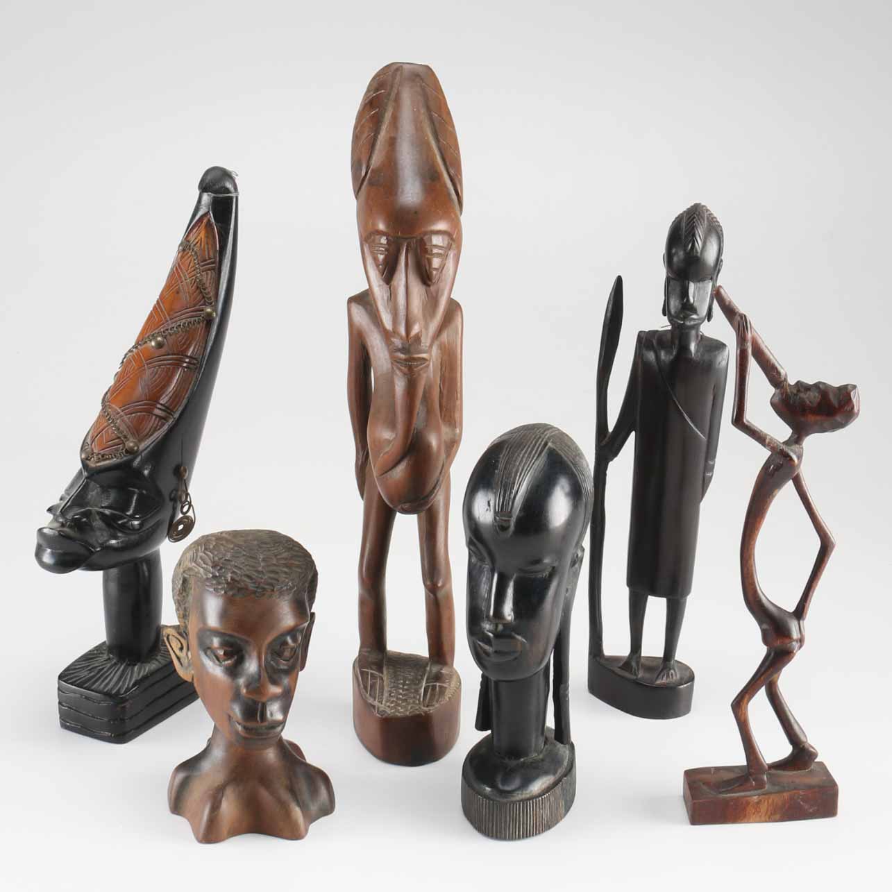 African Themed Wood Carved Figures