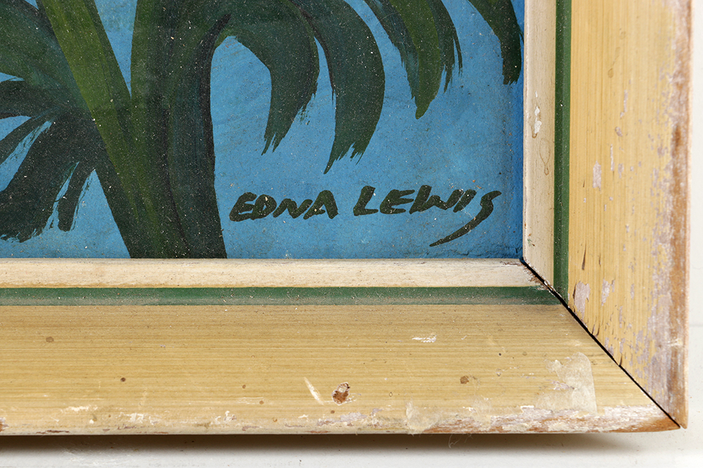 Edna Lewis Oil Painting on Board Floral Still Life