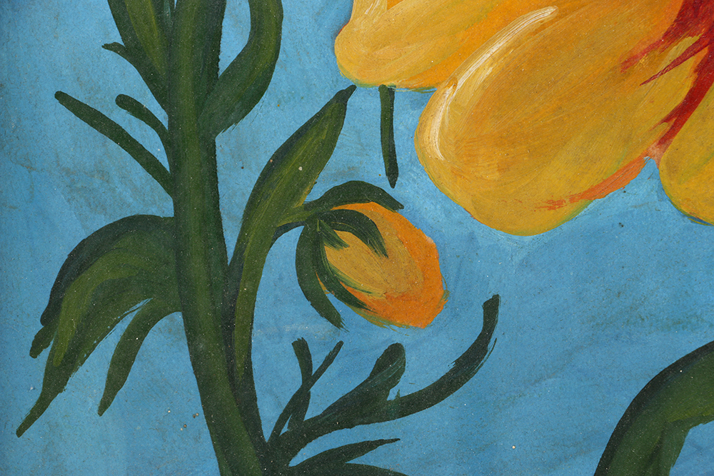 Edna Lewis Oil Painting on Board Floral Still Life