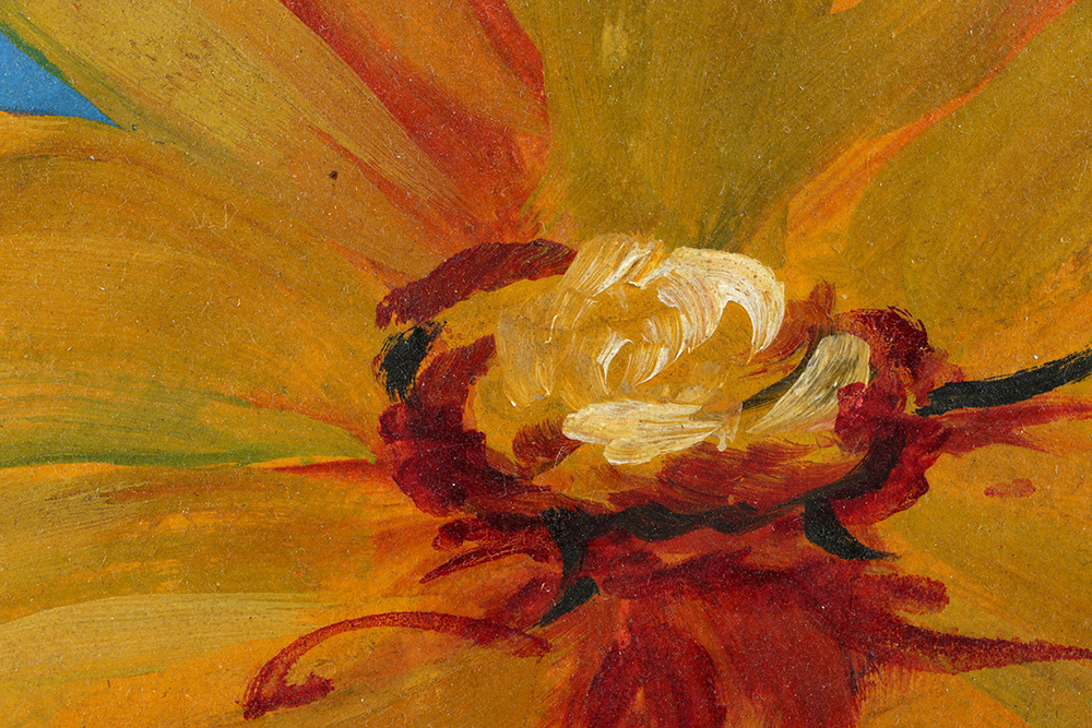 Edna Lewis Oil Painting on Board Floral Still Life