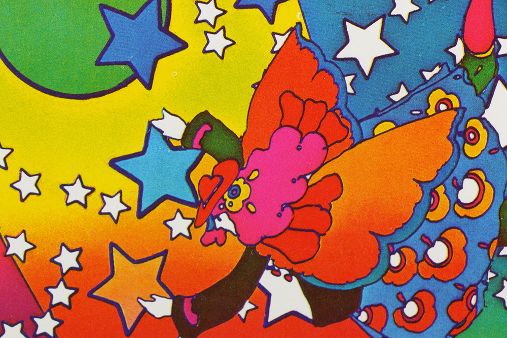 Peter Max Mixed Media Poster Print on Paper "Pan Am 747"