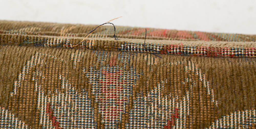 Green Patterned Armchair with Ottoman